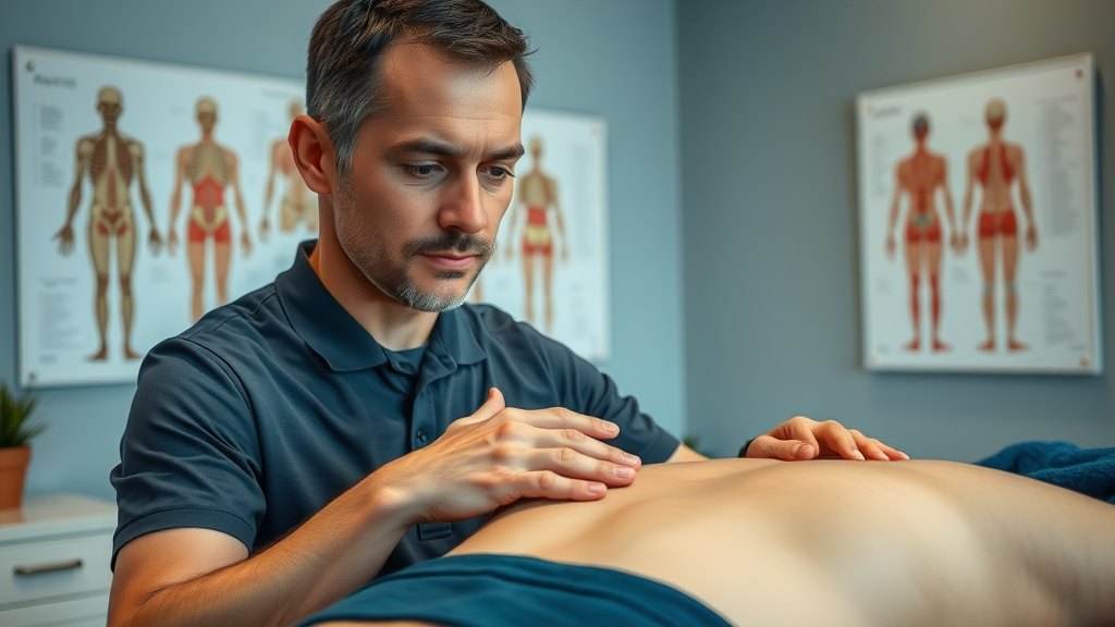 Expert demonstrating neuromuscular therapy techniques in therapeutic massage benefits