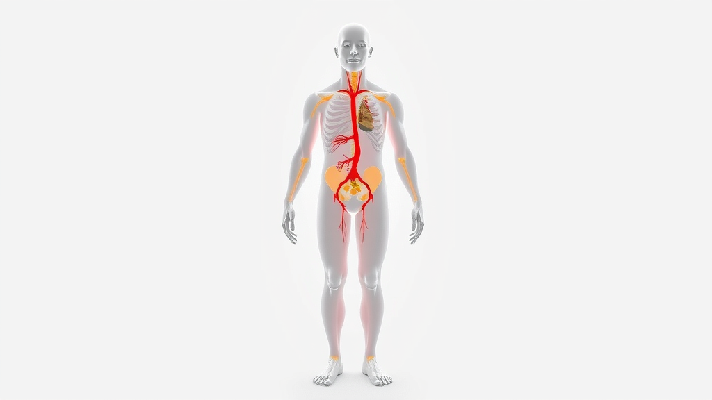 Clean human body silhouette with highlighted lymphatic system illustrating massage lymphatic system