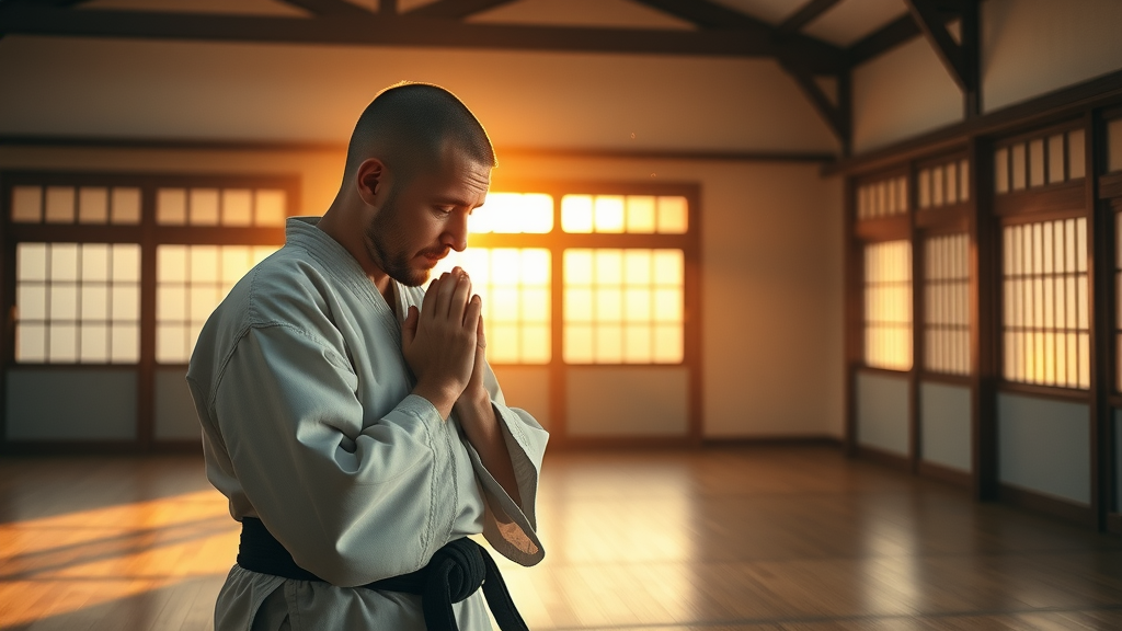 Martial arts mental benefits promoted by inspiring instructor coaching students in modern dojo