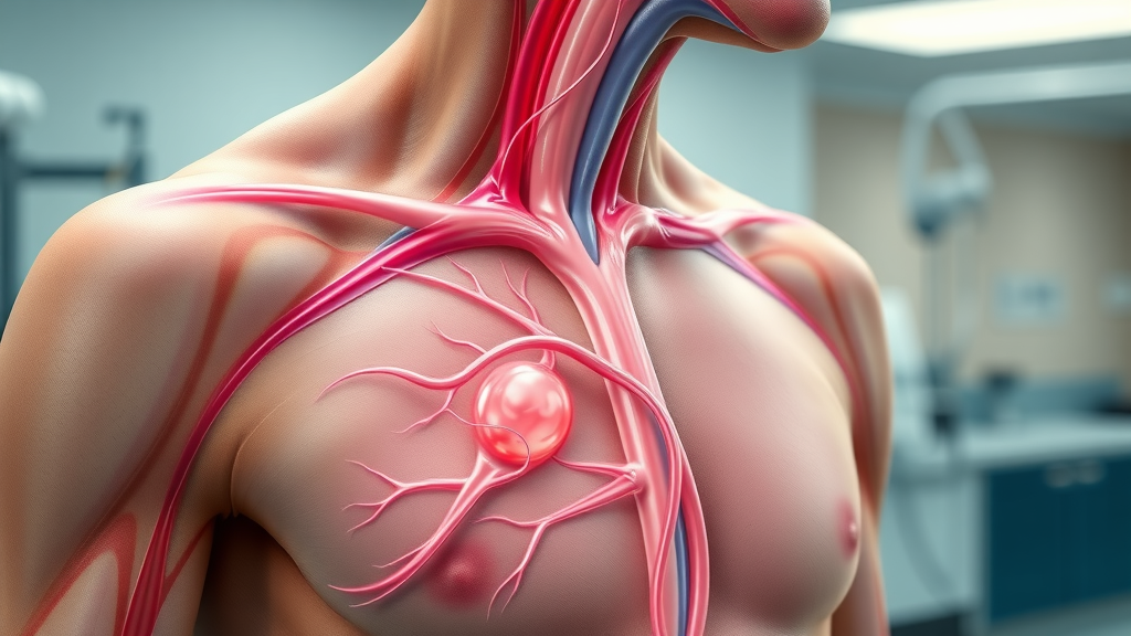 Detailed human anatomy of lymphatic system showing nodes and vessels for massage lymphatic system treatment