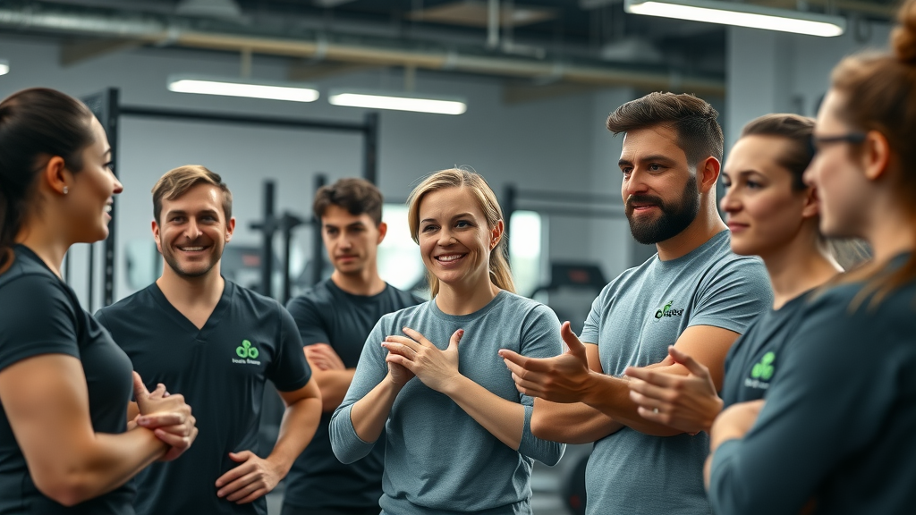 Gym staff undergoing customer service training to enhance gym customer service