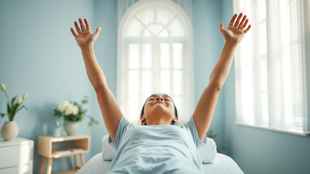 Uplifted client feeling rejuvenated after massage session exemplifying important massage modalities