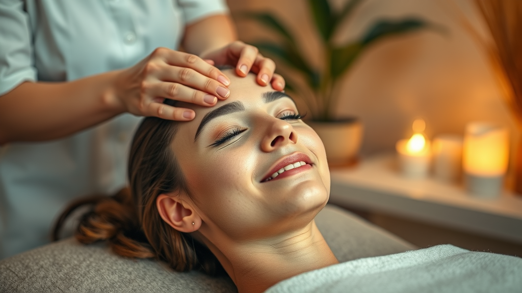 Client enjoying gentle scalp massage as part of therapeutic massage benefits