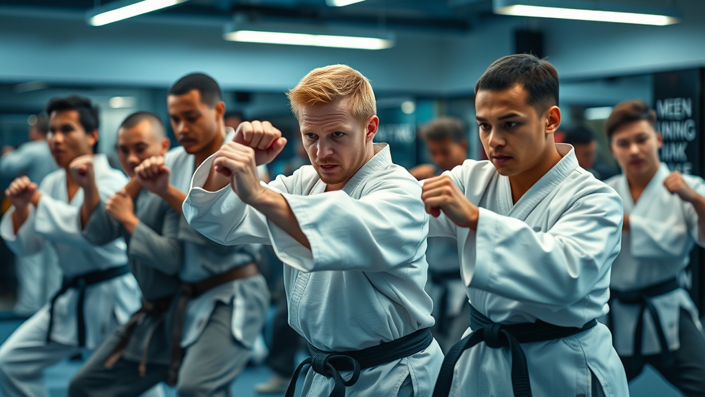 Martial arts mental benefits reflected in young athlete holding trophy victoriously