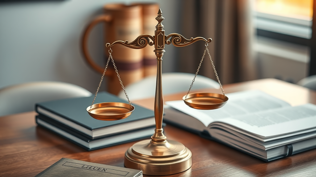Balanced justice scales symbolizing fairness in multiple legal fields in a multi-disciplinary legal practice