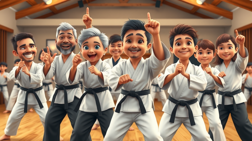 Martial arts mental benefits created by peaceful martial artist bowing respectfully