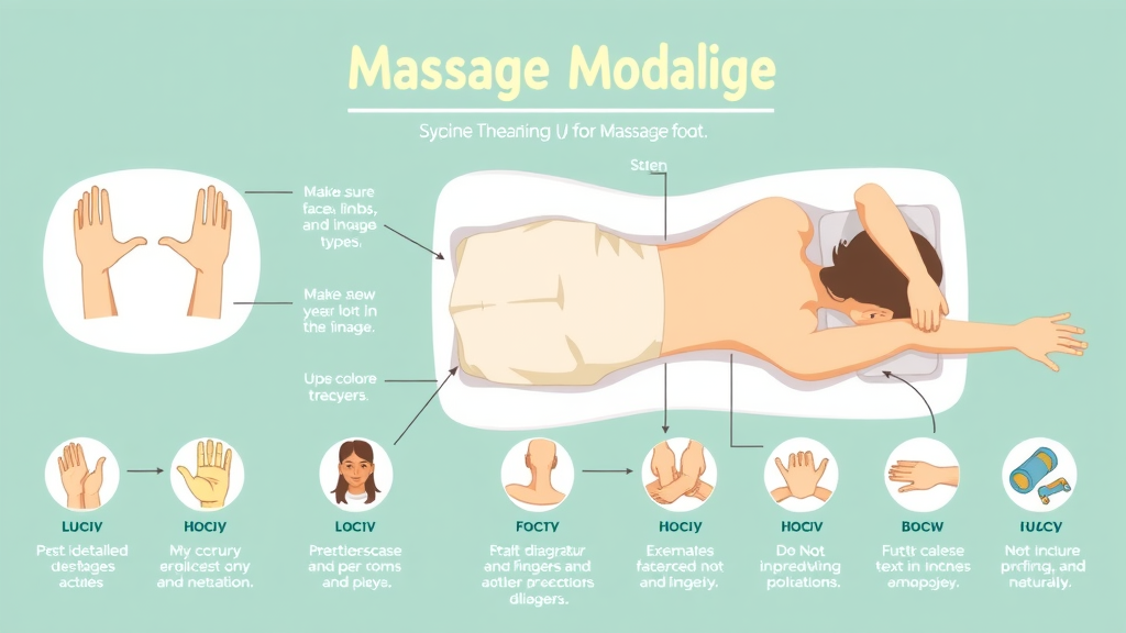 Infographic illustrating different massage modalities for client education