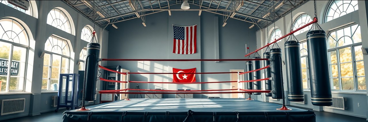 Sunlit boxing gym ring and bags inspire confidence through boxing