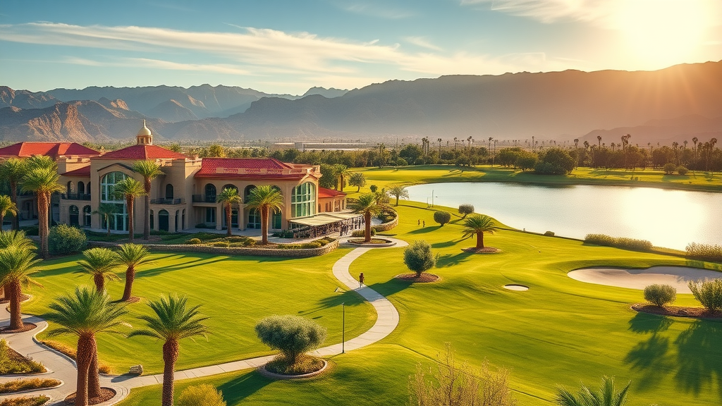 Panoramic premier high desert country club oasis with mountain backdrop