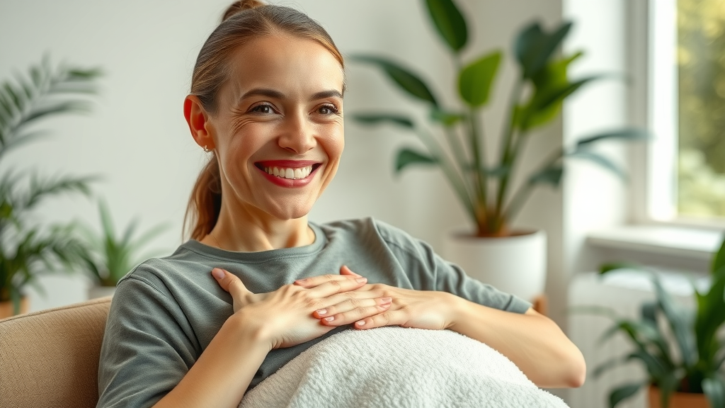 Happy client showing positive post-massage glow reflecting benefits of massage modalities