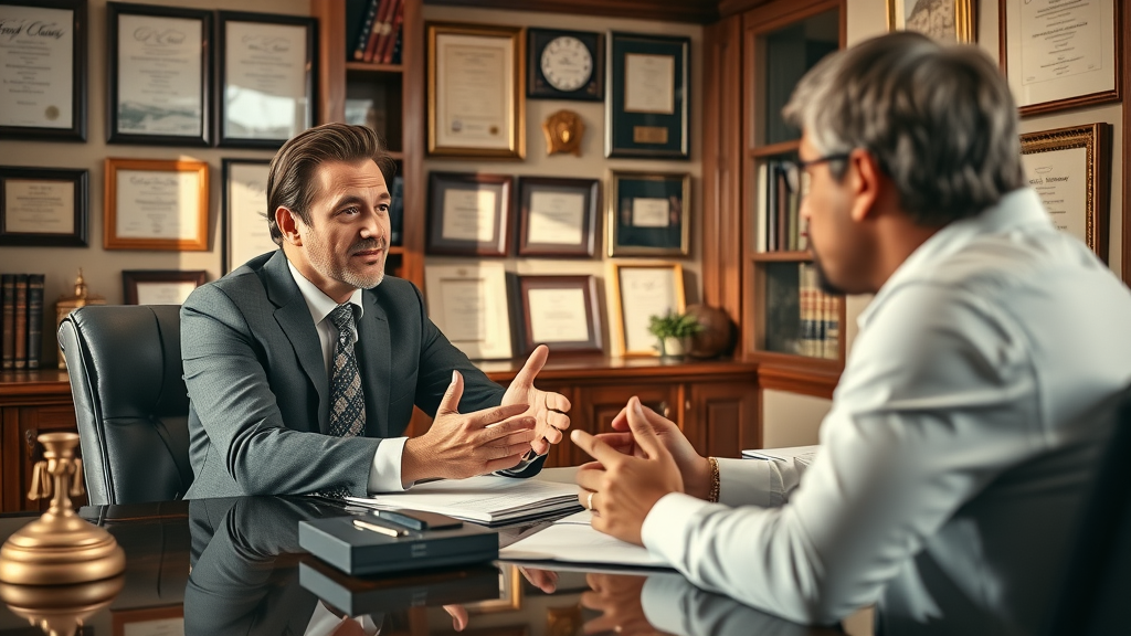 Client consulting an attorney about multi-disciplinary legal practice