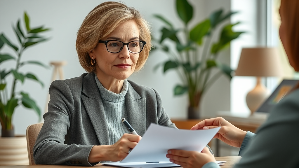 Confident client finalizing new beginnings legal documents for fresh start