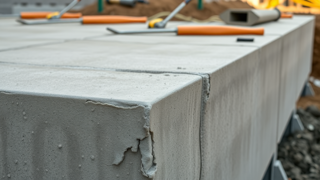 Strong hesperia concrete foundation with steel reinforcements, construction detail
