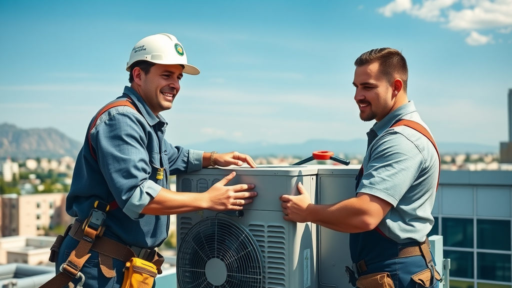 Noris Heating and Air technicians install commercial HVAC for Victorville businesses