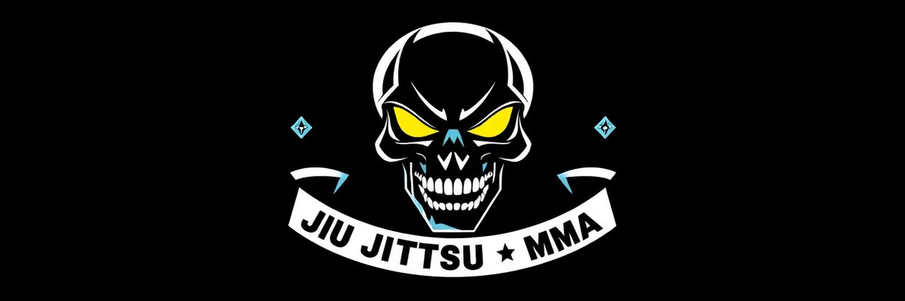High Desert Fight Club skull logo with glowing eyes, MMA jiu jitsu emblem