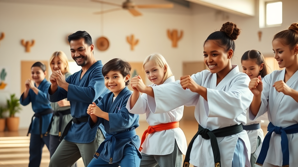 Families training self-defense at high desert fight club in Victorville.