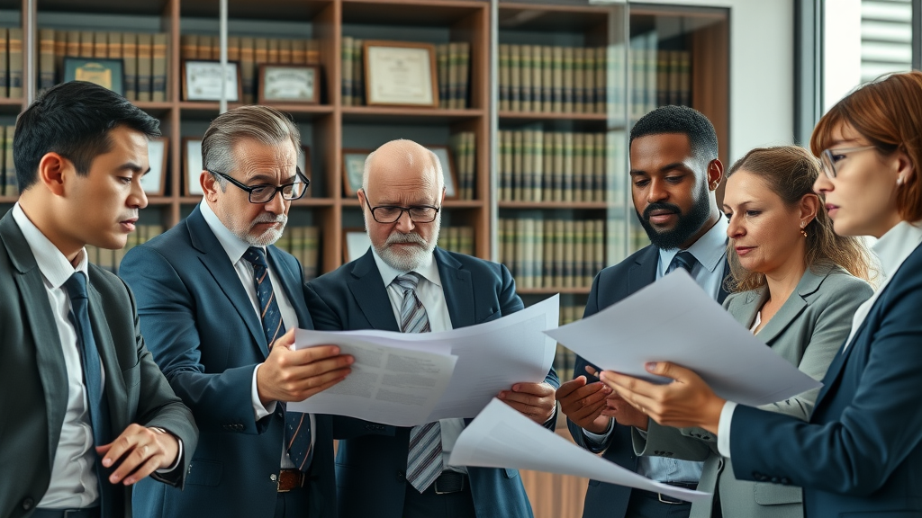 Wallin & Karich criminal defense attorneys team collaborating over case files in law office