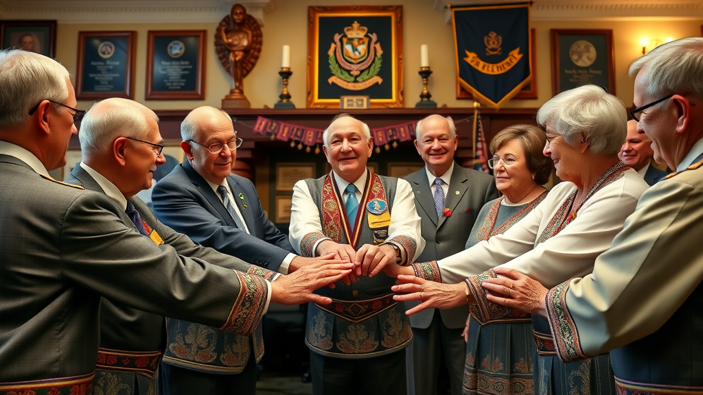 Elks Lodge Hesperia CA members in ceremonial attire celebrating community tradition